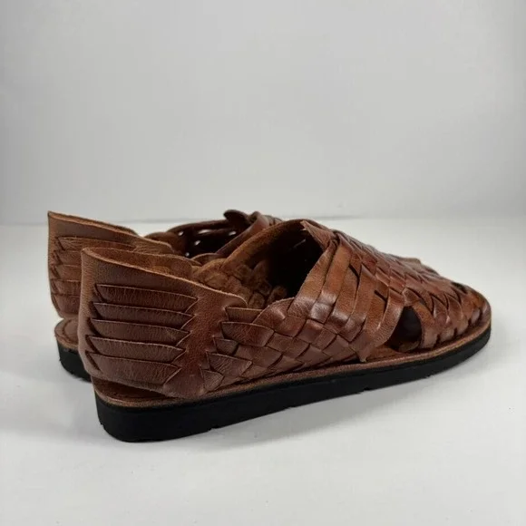 Brand X Huaraches Women's US 8.5 Brown Leather Pachuco Woven Open-Toe Sandals - Picture 12 of 16